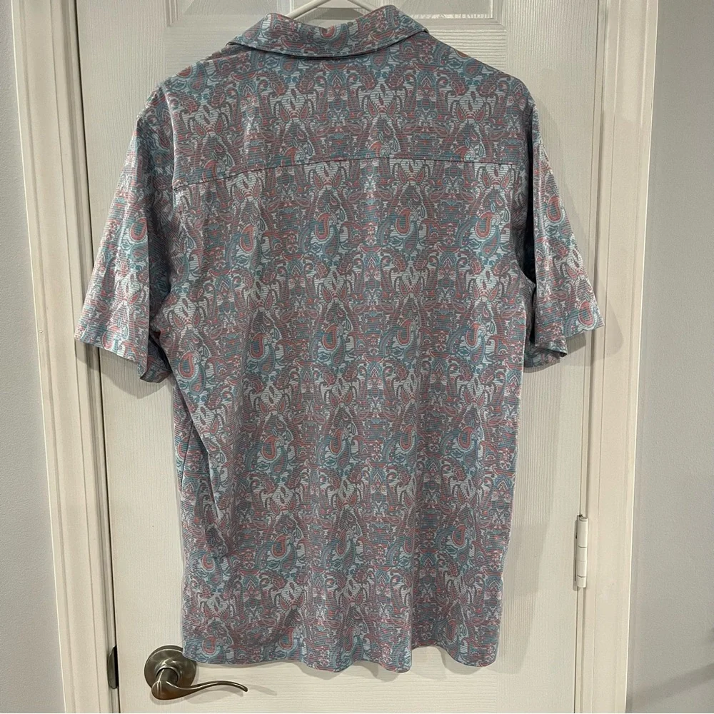 Age of Wisdom Nicoby Performance Print Short Sleeve Polo Size Large - Picture 3 of 6